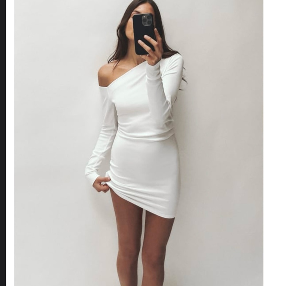ZARA Draped Asymmetrical Dress NWT